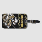 ウェスタンエレガントカウボーイチャーム付きストリングス ラゲッジタグ (正面横)