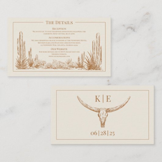 ウェスタンエレガントスの結婚詳細エンクロージャカード エンクロージャーカード (正面/裏面)