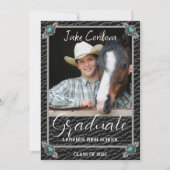 ウェスタンエレガントスタイルレザーフォト卒業Inv 招待状 (正面)