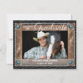 ウェスタンエレガントスタイルレザー写真卒業 案内状 (正面)