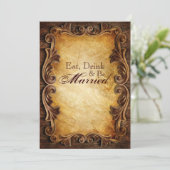 ウェスタンエレガントビンテージの結婚式のリハーサル 招待状 (スタンド正面)