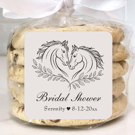 ウェスタンエレガントホースカントリー素朴ブライダルシャワー スクエアシール