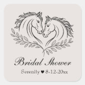 ウェスタンエレガントホースカントリー素朴ブライダルシャワー スクエアシール (正面)