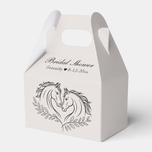 ウェスタンエレガントホース素朴カントリーブライダルシャワー フェイバーボックス (正面サイド)