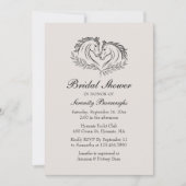 ウェスタンエレガントホース素朴カントリーブライダルシャワー 招待状 (正面)