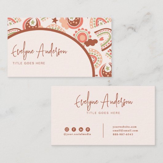 ウェスタンエレガントモダンレインボーフェミニンホシック 名刺 (正面/裏面)