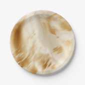 ウェスタンエレガント金ゴールドホワイトクリームコウィド ペーパープレート (正面)