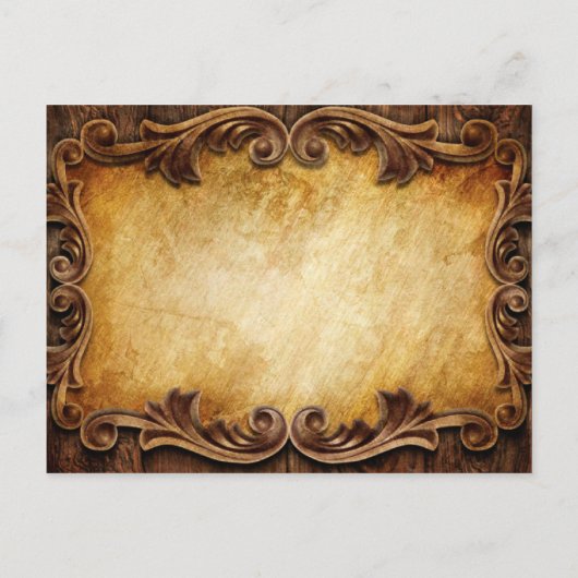 ウェスタンエレガント・ヴィンテージの結婚式は日付を除く 案内ポストカード (裏面)