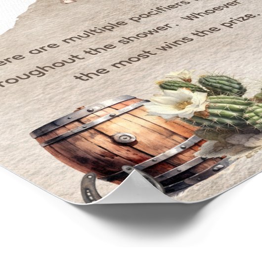 ウェスタンエレファントカウボーイベビーシャワーおしゃぶり狩り ポスター (角)