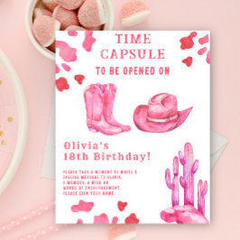 ウェスタンカウガールタイムカプセル1歳の誕生日 ポスター