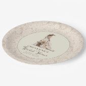 ウェスタンカウガールブーツとレースのブライズシャワー ペーパープレート (アングル)