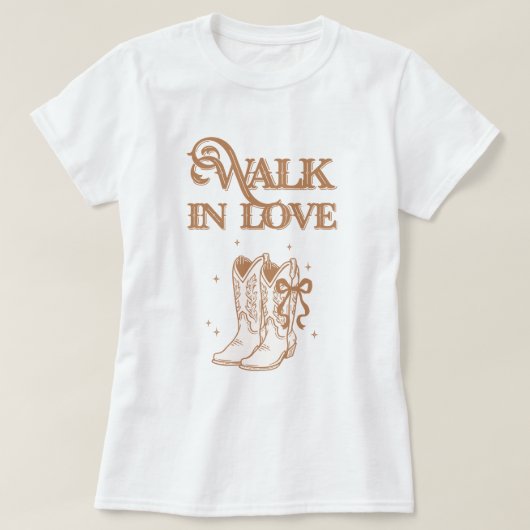 ウェスタンカウガールブーツ信仰を持って歩こう Tシャツ (デザイン正面)