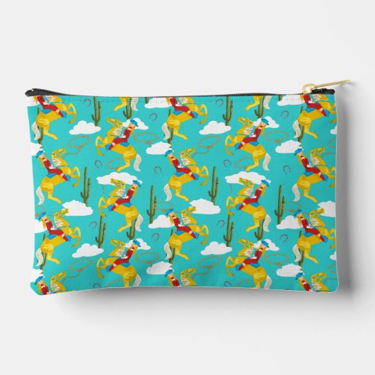 ウェスタンカウガールレトロパターン アクセサリーポーチ (裏面)