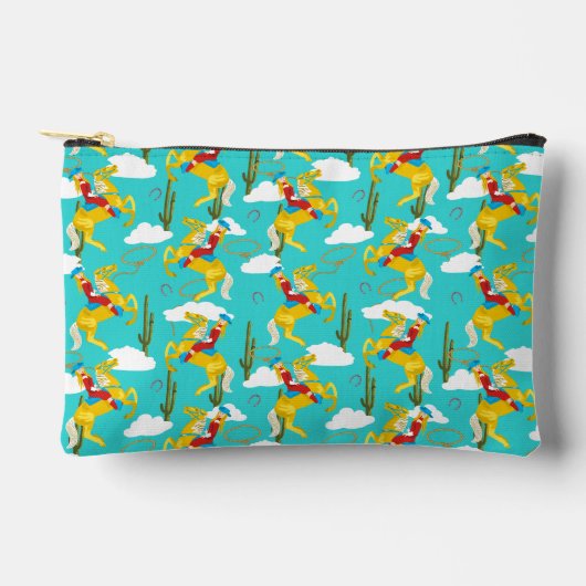 ウェスタンカウガールレトロパターン アクセサリーポーチ (正面)