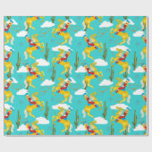 ウェスタンカウガールレトロパターン ラッピングペーパー (フラット)