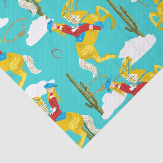 ウェスタンカウガールレトロパターン 薄葉紙 (詳細)