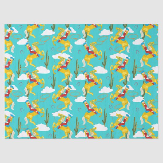 ウェスタンカウガールレトロパターン 薄葉紙 (正面)