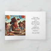 ウェスタンカウガール誕生日グリーティングカード カード (内部)