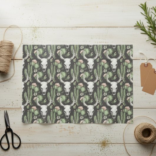 ウェスタンカウスカルとサボテン 薄葉紙