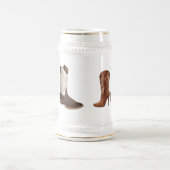 ウェスタンカウボーイのブーツを引っ掛け結婚る ビールジョッキ (中央)