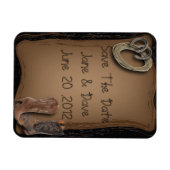 ウェスタンカウボーイのブーツを引っ掛け結婚る マグネット (横)