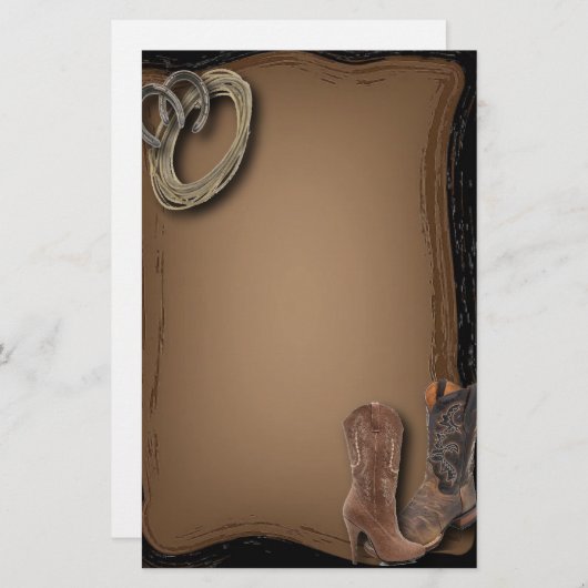 ウェスタンカウボーイのブーツを引っ掛け結婚る 便箋 (正面/裏面)