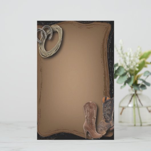 ウェスタンカウボーイのブーツを引っ掛け結婚る 便箋 (スタンド正面)