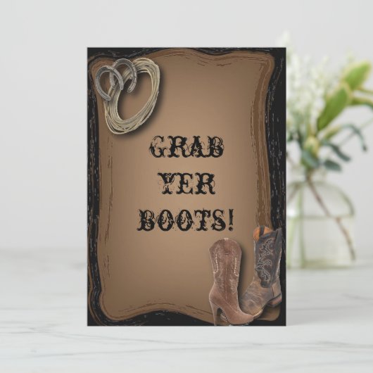 ウェスタンカウボーイのブーツを引っ掛け結婚る 招待状 (スタンド正面)