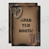 ウェスタンカウボーイのブーツを引っ掛け結婚る 招待状 (正面/裏面)