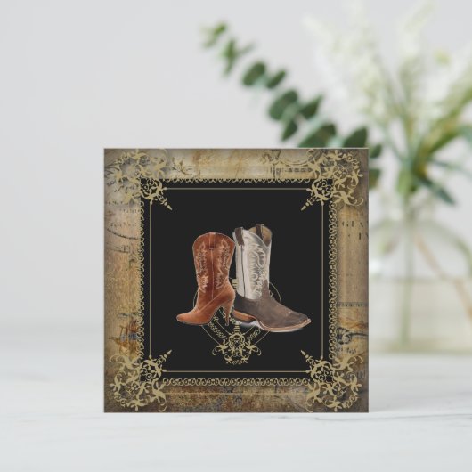ウェスタンカウボーイのブーツを引っ掛け結婚る 招待状 (スタンド正面)