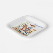 ウェスタンカウボーイオンホースパーソナライズされた誕生日 ペーパープレート (傾斜あり)