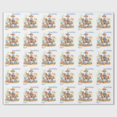 ウェスタンカウボーイオンホースパーソナライズされた誕生日 ラッピングペーパー (フラット)