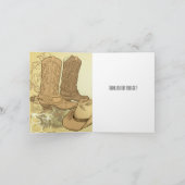 ウェスタンカウボーイカウガールブーツ感謝 サンキューカード (内部)