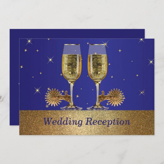 ウェスタンカウボーイカウガール結婚式招待状披露宴 招待状 (正面/裏面)