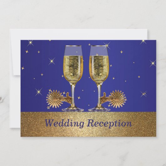 ウェスタンカウボーイカウガール結婚式招待状 レセプション 招待状 (正面)