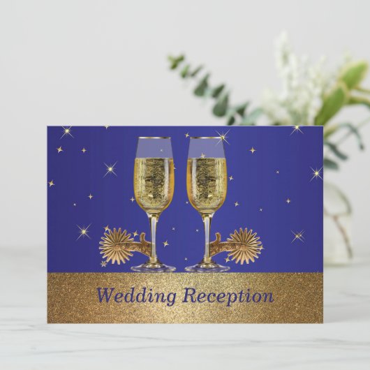 ウェスタンカウボーイカウガール結婚式招待状 レセプション 招待状 (スタンド正面)