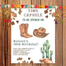 ウェスタンカウボーイタイムカプセル1歳の誕生日 ポスター