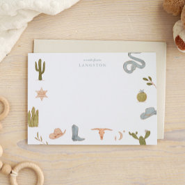 ウェスタンカウボーイブルー子供 ノートカード