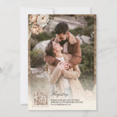 ウェスタンカウボーイブーツフォトQRコードブライダルシャワー 招待状 (裏面)