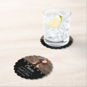 ウェスタンカウボーイブーツフローラエレガントな結婚式 ペーパーコースター (インサイチュ)