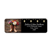 ウェスタンカウボーイブーツフローラエレガントな結婚式 ラベル (正面)