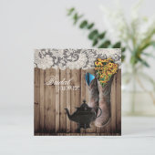 ウェスタンカウボーイブーツブライダルティーパーティの招待状 招待状 (スタンド正面)