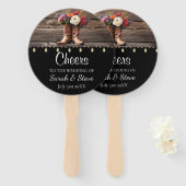 ウェスタンカウボーイブーツ素朴フローラ結婚ズ ハンドファン (正面&裏面)