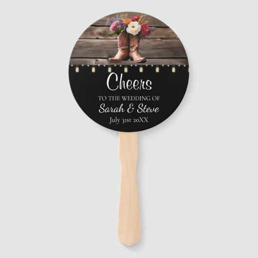 ウェスタンカウボーイブーツ素朴フローラ結婚ズ ハンドファン (正面)