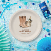 ウェスタンカウボーイブーツ&バブリーブライダルシャワー ペーパープレート (パーティー)