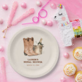 ウェスタンカウボーイブーツ&バブリーブライダルシャワー ペーパープレート (パーティー)