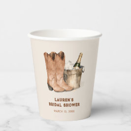 ウェスタンカウボーイブーツ&バブリーブライダルシャワー 紙コップ