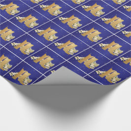 ウェスタンカウボーイブーツ&ポインセティアスホリデーラップ ラッピングペーパー