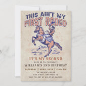 ウェスタンカウボーイロデオ2nd誕生日パーティの招待状 招待状 (正面)