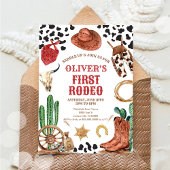 ウェスタンカウボーイ初めてのロデオ1歳誕生日 招待状
